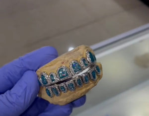 Blue Opal Diamond Grillz